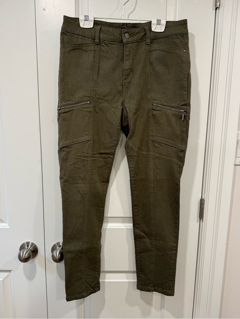 Olive skinny jeans